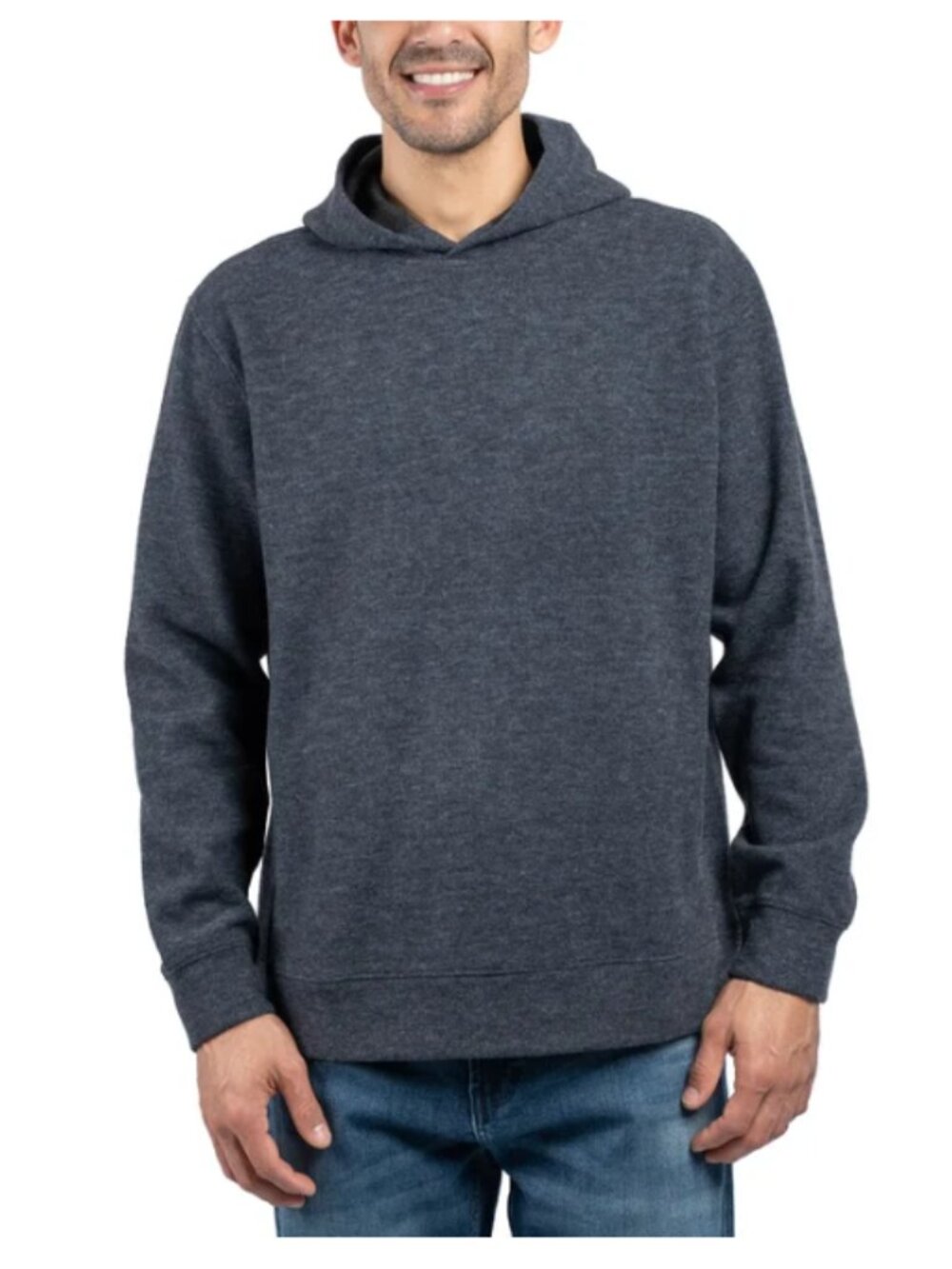 Jachs Men's Hoodie Heathered & Brushed Fabric Blue Size L